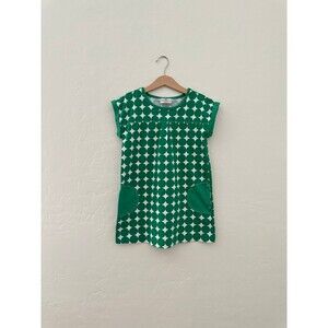 Hanna Andersson green retro style dress 5/6